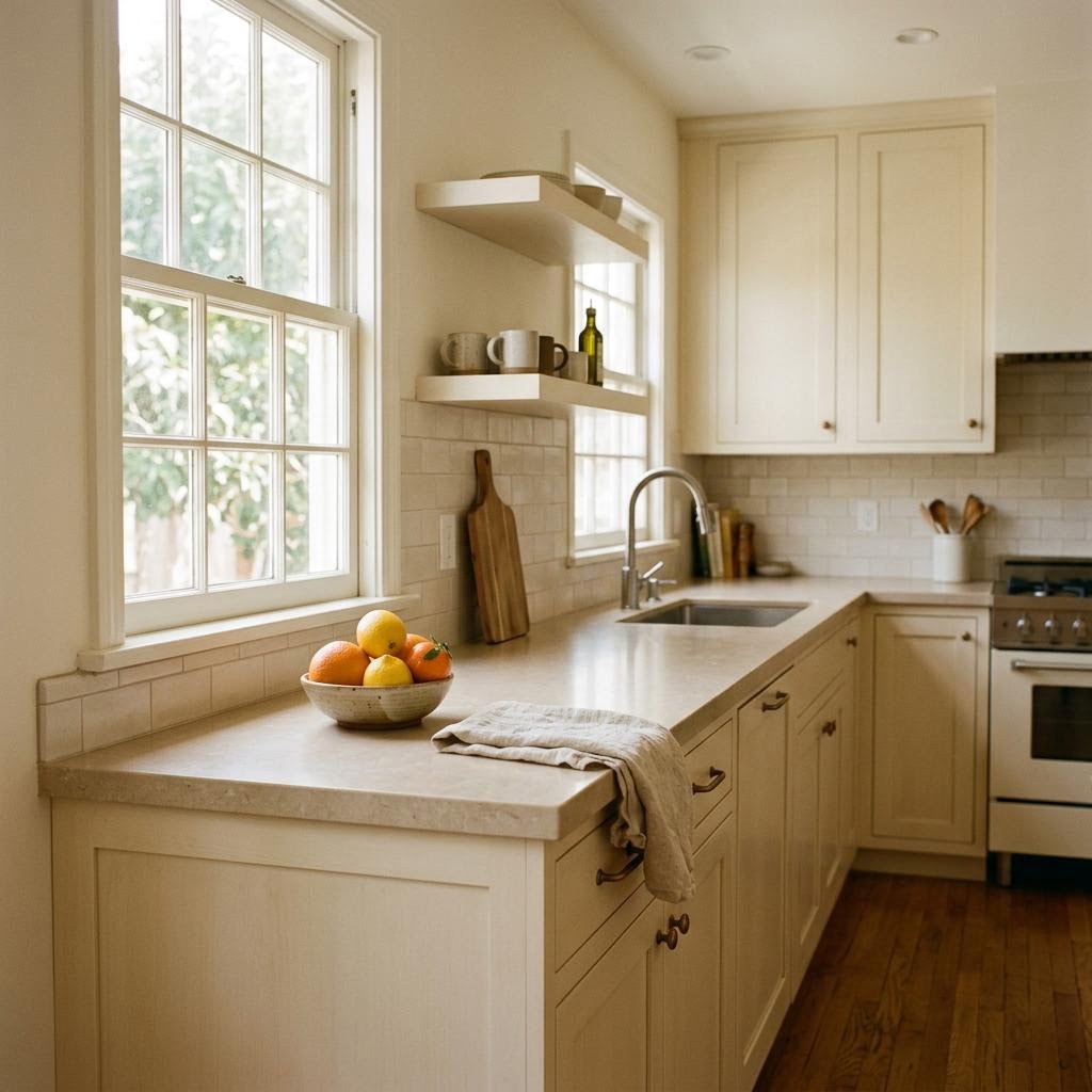 Bright, clean kitchen counter